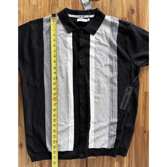 Spring & Mercer Men's Short Sleeve Polo Sweater Striped (FITS LIKE A XL) Preppy - Picture 12 of 13